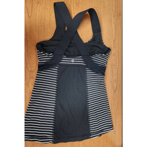 Lululemon Push Ur Limits Tank Parallel Stripe Black White / Black Size 6 - Picture 7 of 9